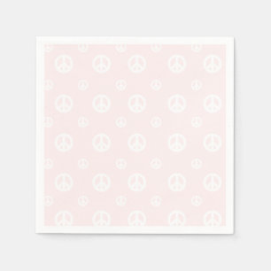 Rosa Retro Surf Hippie Peace Sign Birthday Serviette