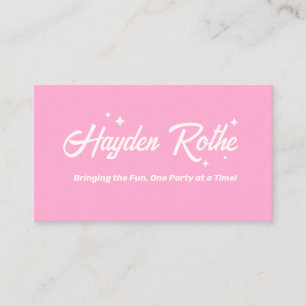 Rosa Retro Typografie QR Code Visitenkarte