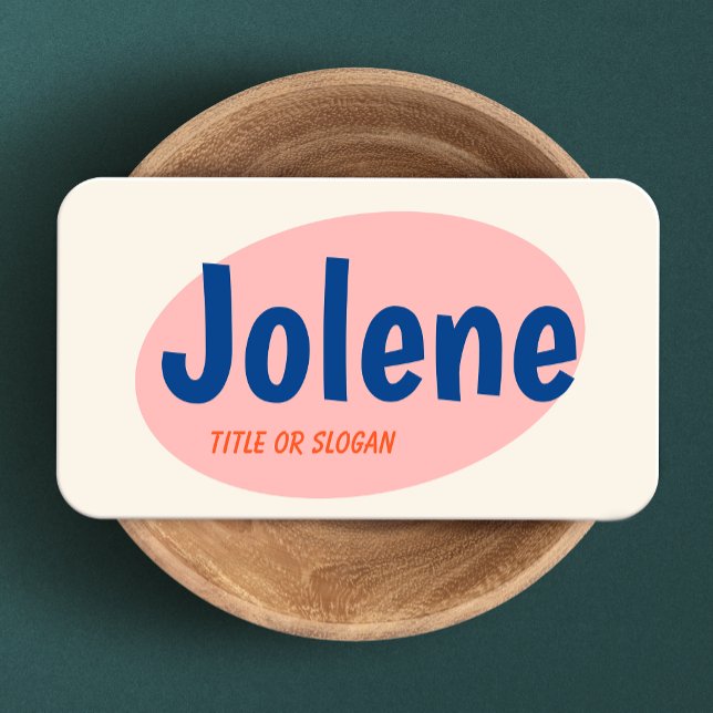 Rosa Retro Typografie Visitenkarte (Von Creator hochgeladen)