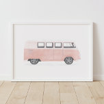 Rosa Retro Van Kinderzimmer Dekoration<br><div class="desc">This original watercolor artwork was crafted with care for a wall of your home that needs a little bit of love!</div>