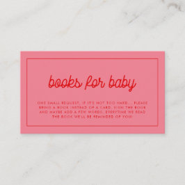 Rosa Retro Vintage Bücher für Babyanfragen Begleitkarte