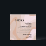 Rosa Retro Wave Wedding Drinks Bar Menu Card Menükarte<br><div class="desc">Rosa Retro Wave Wedding Drinks Bar Menu Karte Soft Peach Elegant Platz Tischmenü Karten Rosa Retro Wave Wedding Drinks Bar Menu,  Minimalistisch moderne Speisekarte Hochzeit Bar,  Betrunken in Liebe,  Alkohol Hochzeit Drink Menü</div>