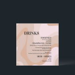 Rosa Retro Wave Wedding Drinks Bar Menu Card Menükarte<br><div class="desc">Rosa Retro Wave Wedding Drinks Bar Menu Karte Soft Peach Elegant Platz Tischmenü Karten Rosa Retro Wave Wedding Drinks Bar Menu,  Minimalistisch moderne Speisekarte Hochzeit Bar,  Betrunken in Liebe,  Alkohol Hochzeit Drink Menü</div>