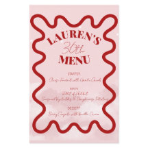 Rosa Retro Wavy Budget Dinner Party Menu
