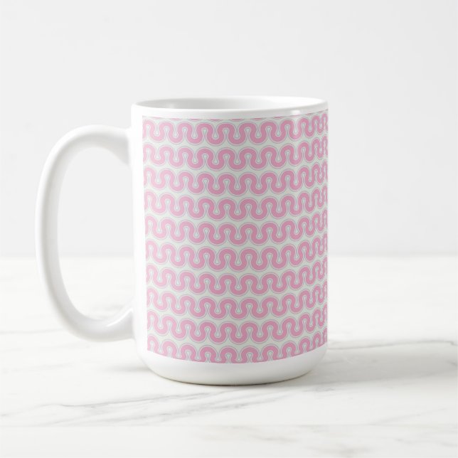 Rosa Retro Wavy Kaffeetasse (Links)