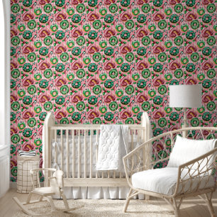 Rosa Retro-Weihnachts-Donuts Rosa Tartan Karo Tapete