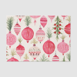 Rosa Retro Weihnachtsschmuck Baubles Seidenpapier