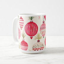 Rosa Retro Weihnachtsschmuck Tasse