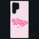 Rosa Retro Wifey Est. Jahr Bride Fiancé Samsung Galaxy Hülle<br><div class="desc">Das ist ein rosa Retro Wifey Est. Jahr Bride Fiancé Samsung Galaxy Handy Case!</div>