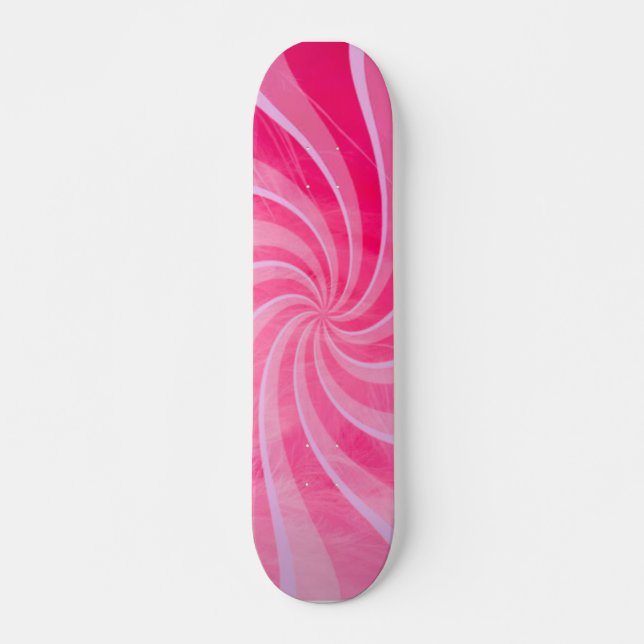Rosa Retro-Wirbel Skateboard (Vorne)