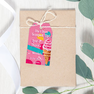 Rosa Retroeis-Brautparty Favo Geschenkanhänger