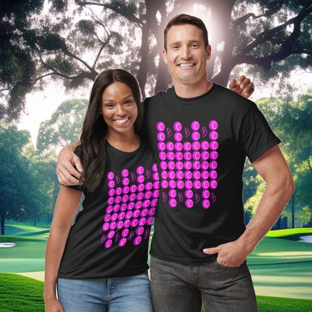 Rosa Retromuster im trendigen Stil mit Monogramm T-Shirt (Von Creator hochgeladen)