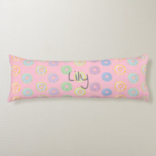 Rosa Reversible Individuelle Name Donut Kissen