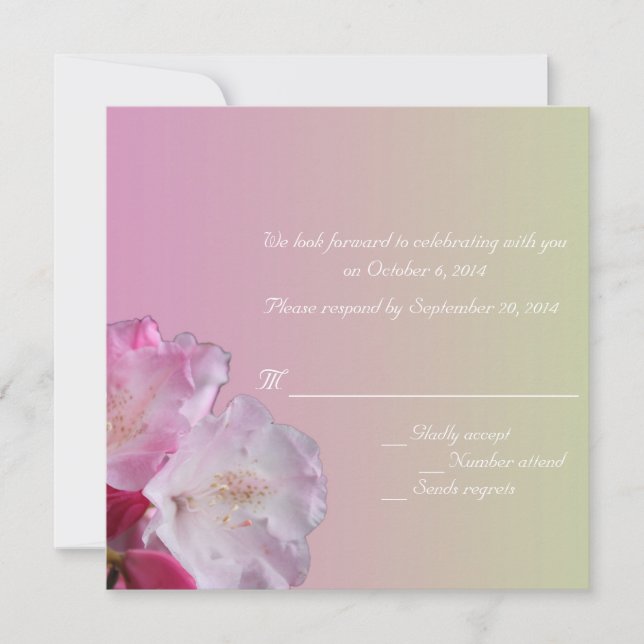 Rosa Rhododendron-Blume RSVP-Karte Einladung (Vorderseite)