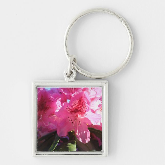 Rosa Rhododendron-Blume Schlüsselanhänger (Vorne)