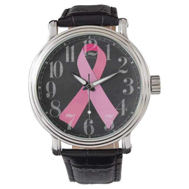 Rosa Ribbon Armbanduhr (Vorderseite)