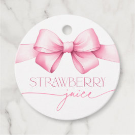 Rosa Ribbon Bow Brautparty Mimosa Bar Tags Geschenkanhänger