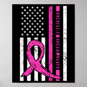 Rosa Ribbon Breast Cancer Awareness Montag Amerika Poster