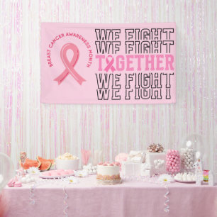 Rosa Ribbon Brust Bewusstsein tapfer und stark Banner