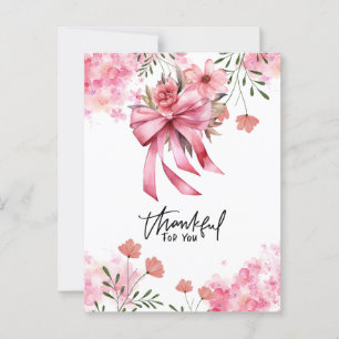 Rosa Ribbon Brustkrebs Bewusstsein mit Blume Postkarte