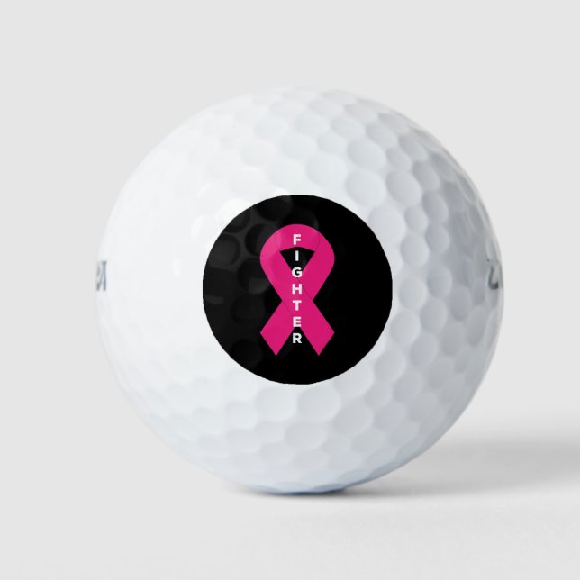 Rosa Ribbon Brustkrebs Bewusstsein Monat kämpfen Golfball (Vorderseite)