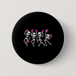 Rosa Ribbon Brustkrebs Bewusstsein Skelett Button
