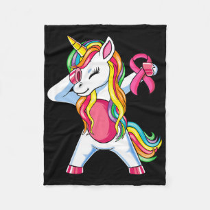 Rosa Ribbon Einhorn Brustkrebs Bewusstsein Mädchen Fleecedecke