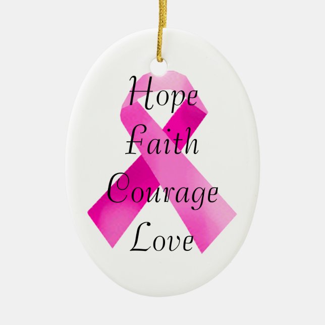 Rosa Ribbon Faith Oval Ornament (Vorne)