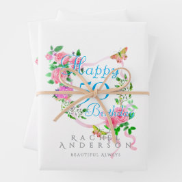 Rosa Ribbon Geburtstag Cooler Geschenkpapier Set