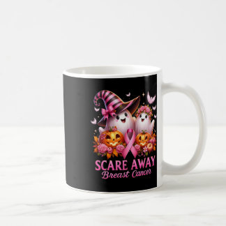 Rosa Ribbon Ghost Boo Scare Away Breast Cancal Hal Kaffeetasse