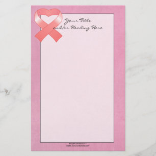 rosa Ribbon Herz Stationierung Briefpapier