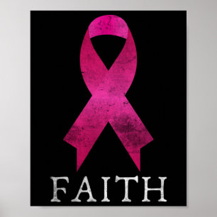 Rosa Ribbon-Kampf um Brustkrebs-Glaube Heilung und Poster