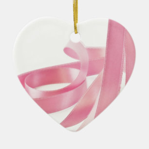 Rosa Ribbon Keramikornament