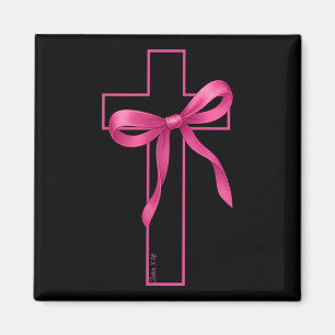 Rosa Ribbon Kreuz Brustkrebs Bewusstsein Christia Magnet