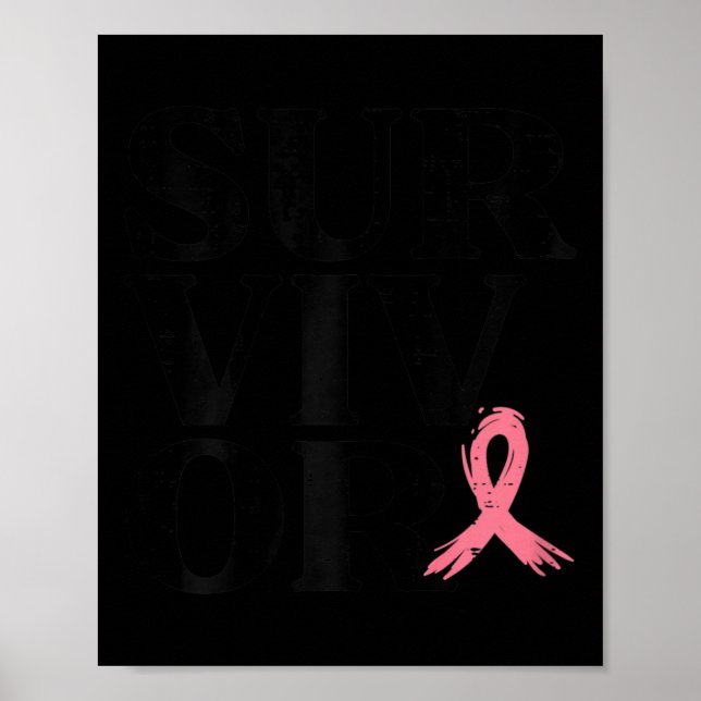 Rosa Ribbon Krieger Brustkrebs Bewusstsein Frauen Poster (Vorne)