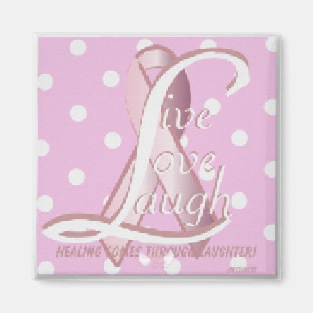 Rosa Ribbon Live-Liebe lachen Magnet-Cust. Magnet (Vorne)