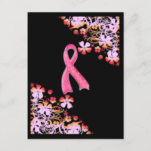 Rosa Ribbon Postkarte (Vorderseite)
