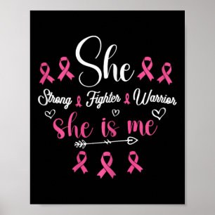 Rosa Ribbon Starker Krieger Brustkrebs Bewusstsein Poster