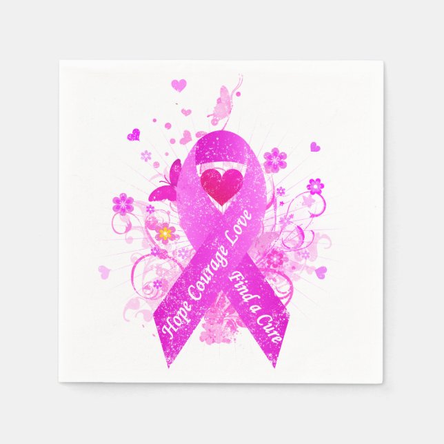 Rosa Ribbon Vintag Serviette (Vorderseite)