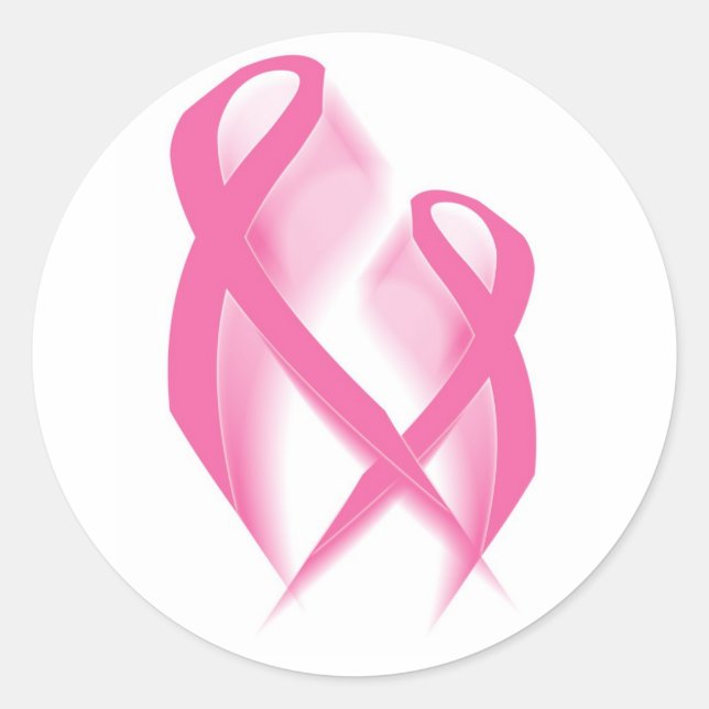 Rosa Ribbons-Aufkleber Runder Aufkleber (Vorderseite)