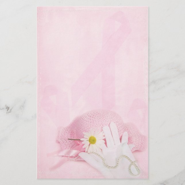 Rosa Ribbons Briefpapier (Vorderseite)