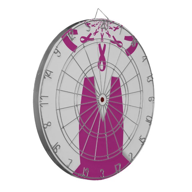 Rosa Ribbons Brustkrebs Dartscheibe (Vorderseite Links)