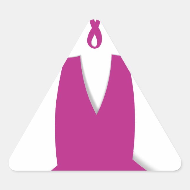 Rosa Ribbons Brustkrebs Dreieckiger Aufkleber (Vorderseite)