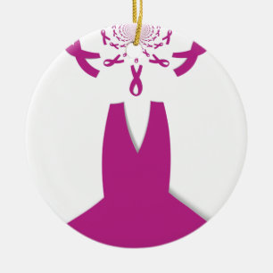 Rosa Ribbons Brustkrebs Keramikornament