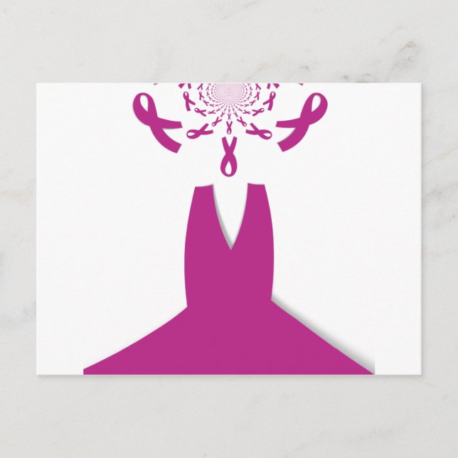 Rosa Ribbons Brustkrebs Postkarte (Vorderseite)