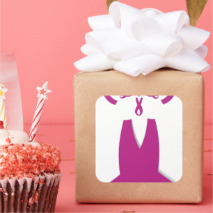 Rosa Ribbons Brustkrebs Quadratischer Aufkleber