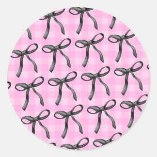 Rosa, Ribbons und Coquette Runder Aufkleber