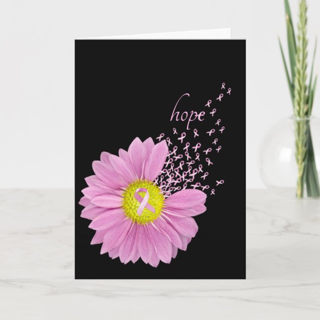 Rosa Ribbons und Daisy Karte (Vorderseite)