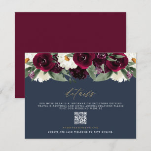 ROSA Rich Burgundy Blumenzwiebeln und Hochzeitsdet Einladung