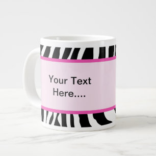 Rosa riesige Kaffee-Tasse des Zebra-Streifen-20oz Jumbo-Tasse
